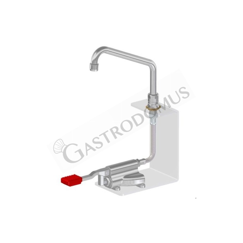 Armatur mit Fußpedal, sechskantige Basis, 300 x 190 mm