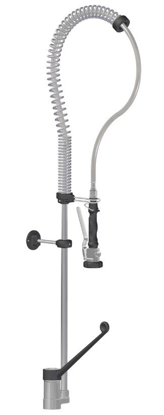Handbrause, Mischbatterie, Einhebelmischer, H 1200 mm
