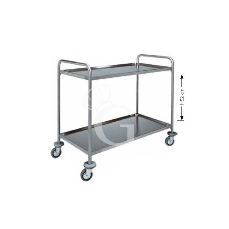 Servierwagen – Edelstahl – Rohrgestell – B 900 mm x T 600 mm x H 940 mm