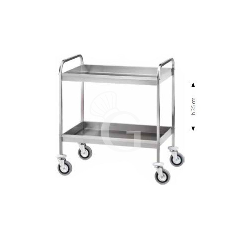 Abräumwagen – Edelstahl – 2 Wannen – B 910 mm x T 570 mm x H 970 mm
