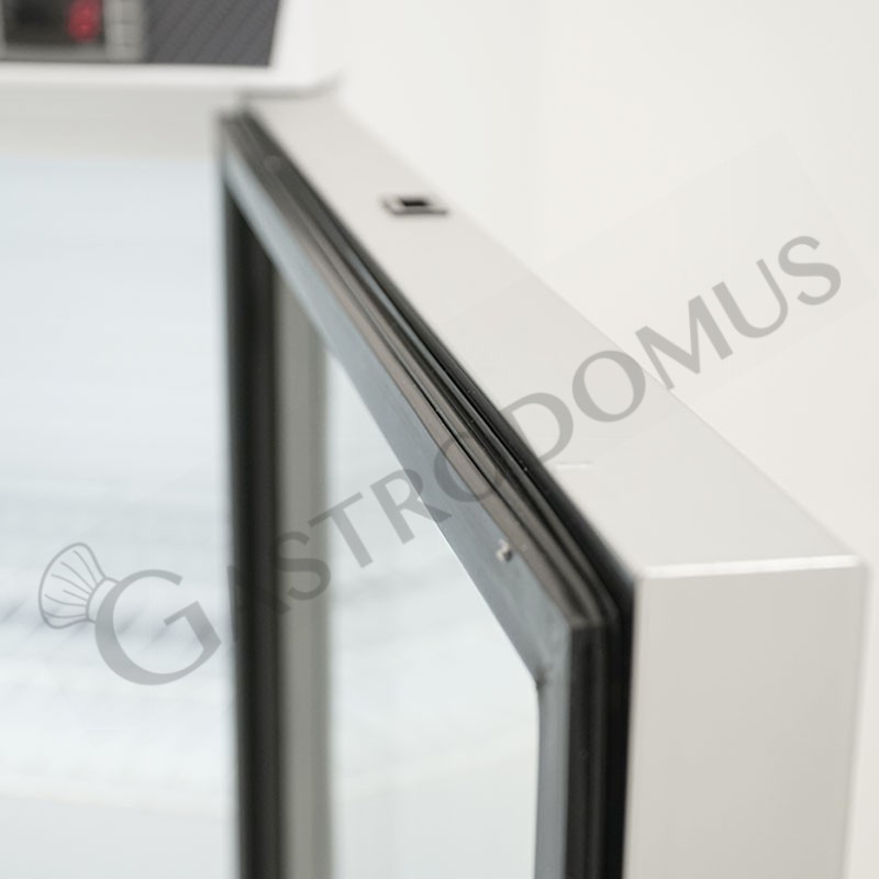 Glastür des Kühlschranks.