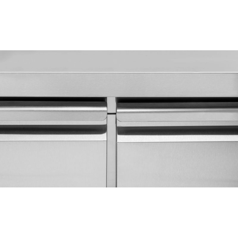 Kühltisch, 1 Tür, 7 Schubladen, Aufkantung, Tiefe 700 mm, -2°C/+8°C