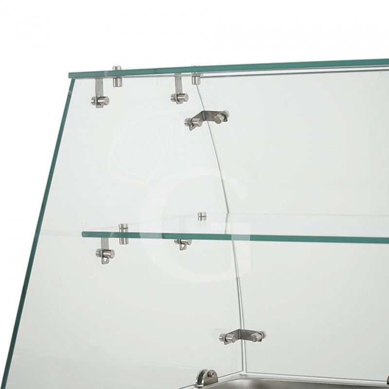 Saladette für GN 1/1 Behälter, 2-türig, Kühlaufsatzvitrine