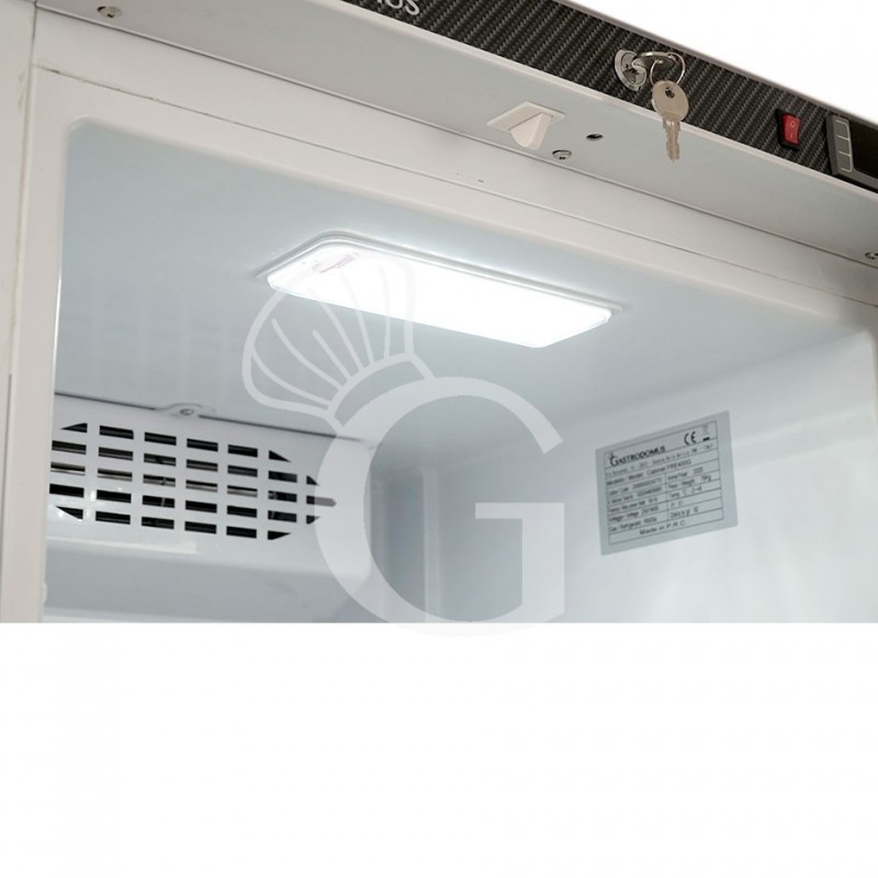 Kühlschrank (260 L), statisch, Edelstahl, Glastür, Temperatur -2°C/+8°C