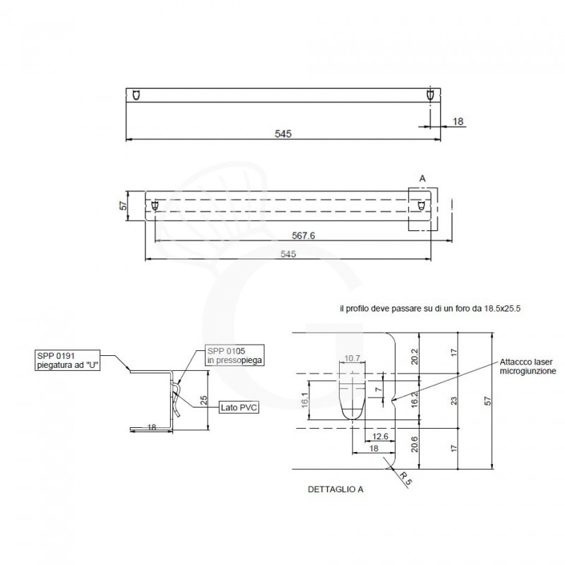 1 Paar U- Führungsschienen für Kühlschrank 600/1200 Liter