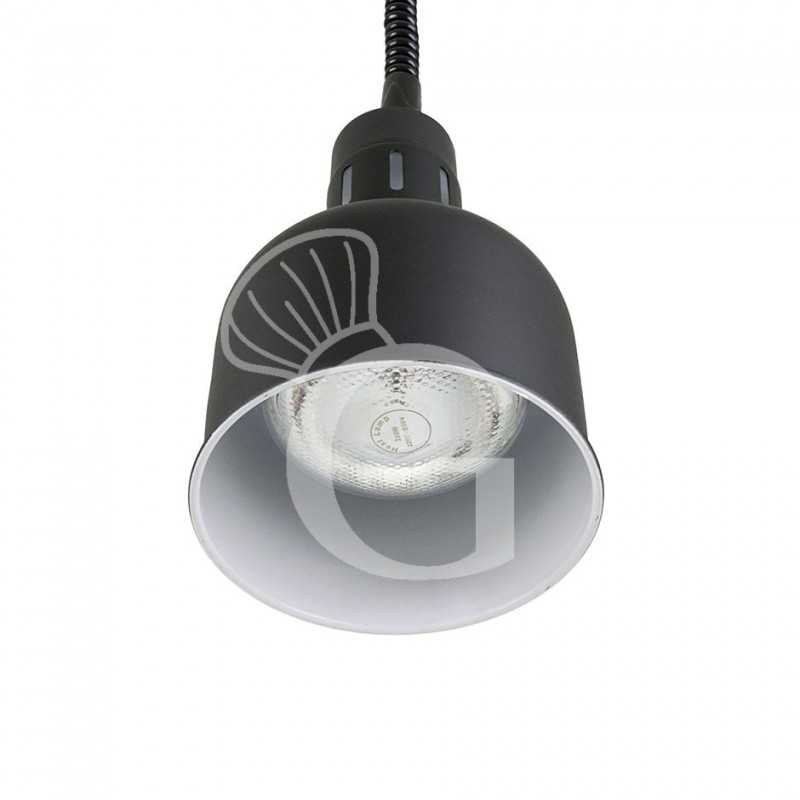 Schwarze Heizlampe - Durchmesser 175 mm - weißes Licht