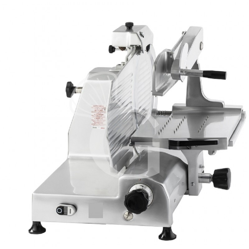 Professionelle vertikale Aufschnittmaschine aus Aluminium Messerdurchmesser 300 mm, demontierbarer Wagen