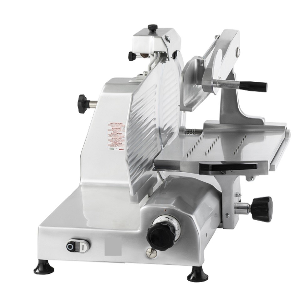 Professionelle vertikale Aufschnittmaschine aus Aluminium Messerdurchmesser 300 mm, demontierbarer Wagen