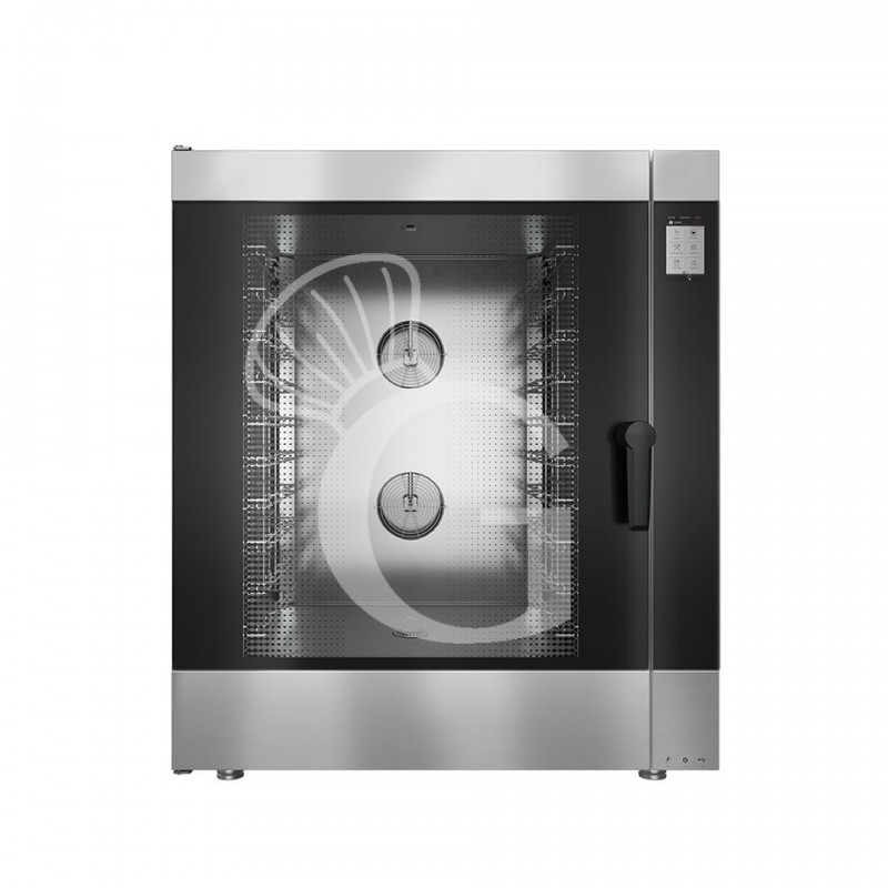 Gas Heißluftdämpfer / Kombidämpfer, Touchscreen, für 10 Backbleche GN1/1 oder 600x400 mm, automatisches Reinigungssystem Gas Heißluftdämpfer / Kombidämpfer, Touchscreen, für 10 Backbleche GN1/1 oder 600x400 mm, automatisches Reinigungssystem