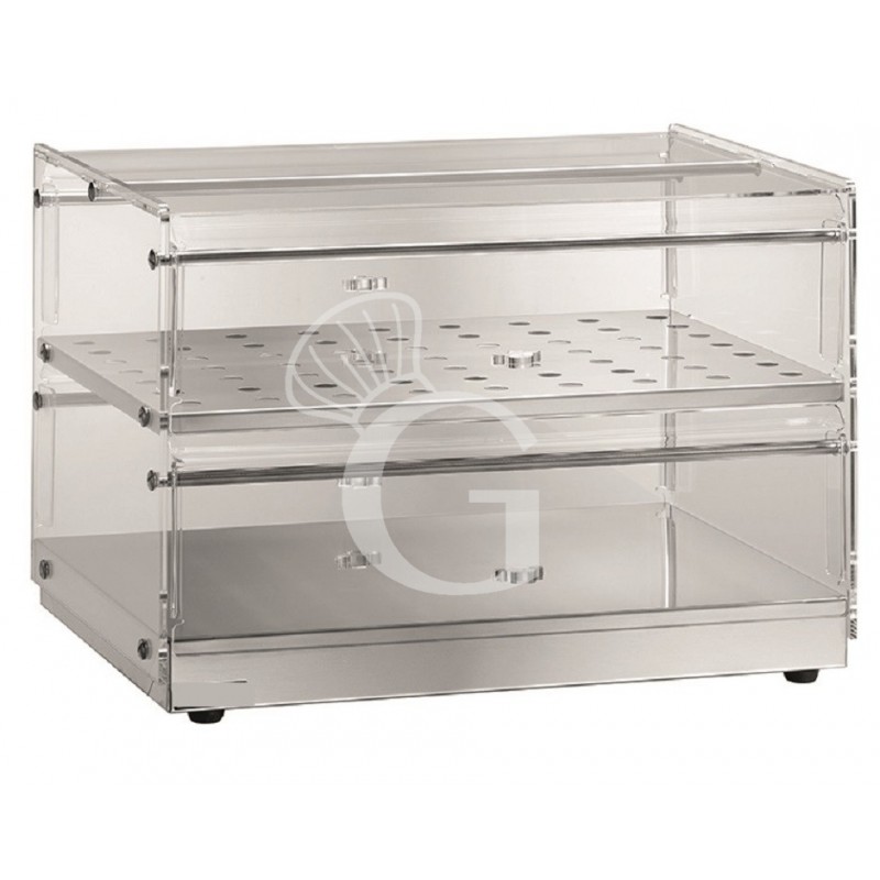 Buffetvitrine/Thekenaufsteller/Show-Vitrine aus Edelstahl, B 850 mm x T 350 mm x H 400 mm Buffetvitrine/Thekenaufsteller/Show-Vitrine aus Edelstahl, B 850 mm x T 350 mm x H 400 mm