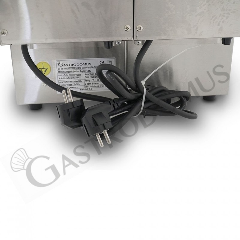 Elektro-Fritteuse, 2 Becken (2 x 4 Liter), Tischgerät, 1,8 x 1,8 kW, einphasig