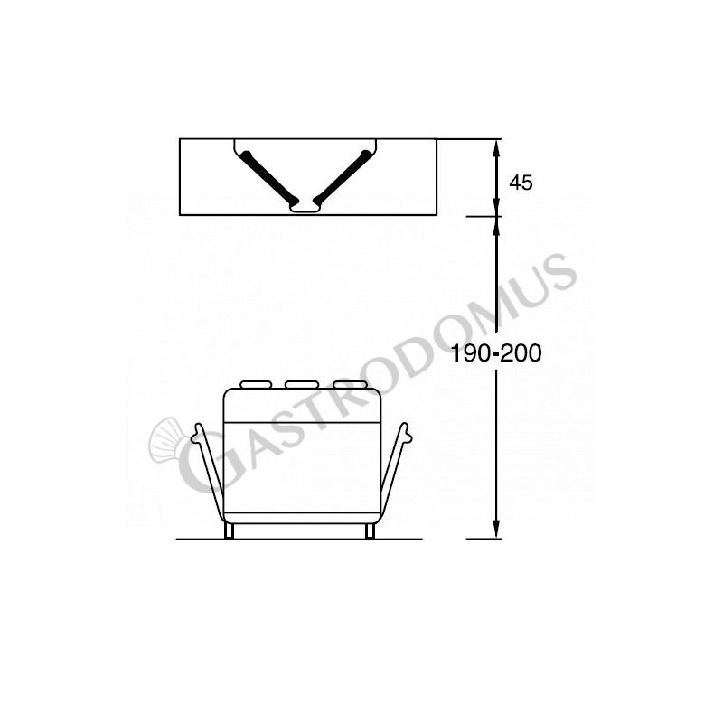Deckenhaube ohne Motor, B 2000 mm x T 1800 mm x H 450 mm