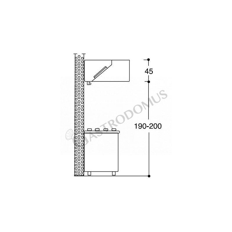 Kastenhaube ohne Motor (Wandausführung), B 2600 mm x T 900 x H 450 mm