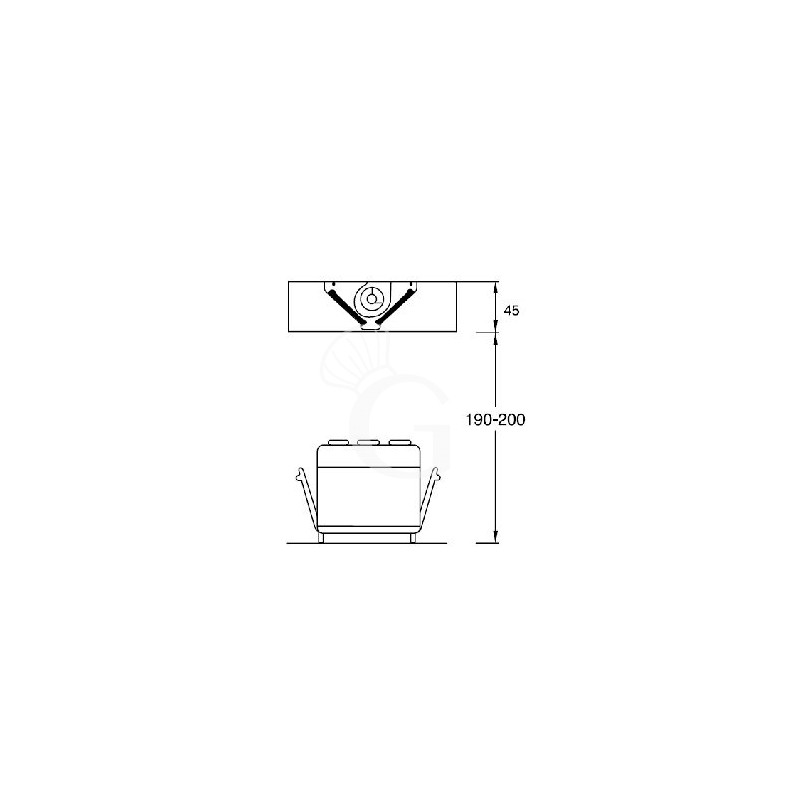 Deckenhaube mit Motor, B 1400 mm x T 1200 mm x H 450 mm