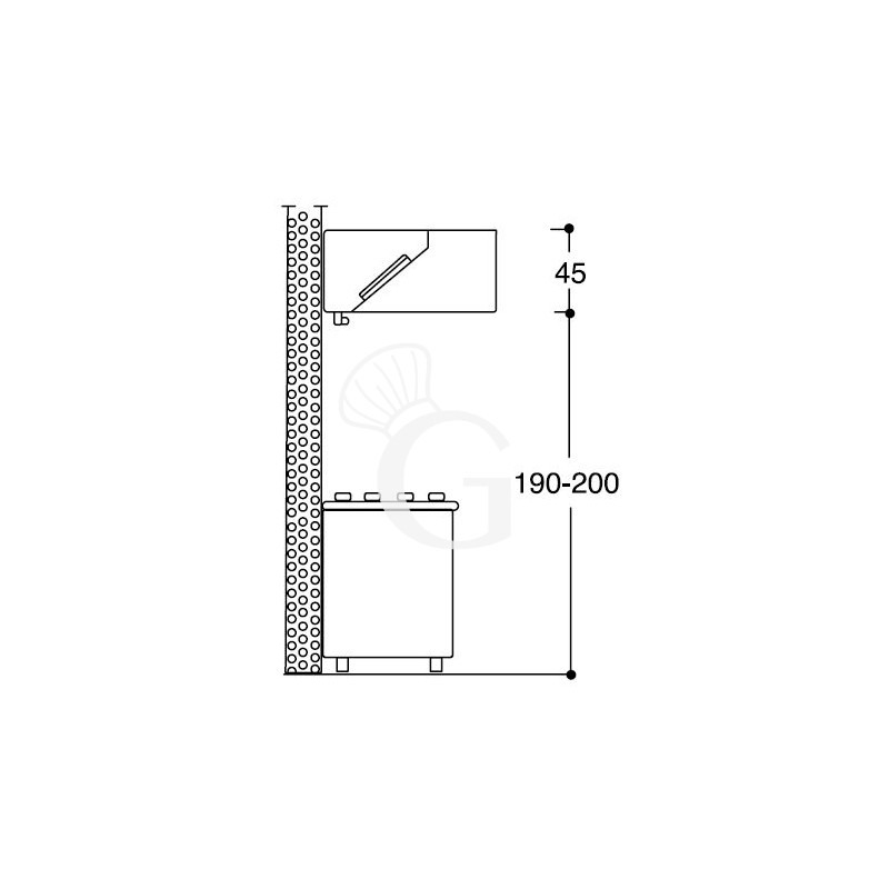 Kastenhaube ohne Motor (Wandausführung), B 1200 mm x T 900 x H 450 mm