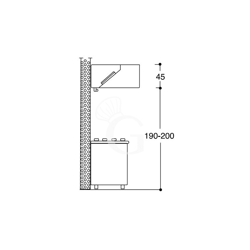 Kubica Kasten-Wandhaube mit Motor full optional B2800xT1400xH450mm