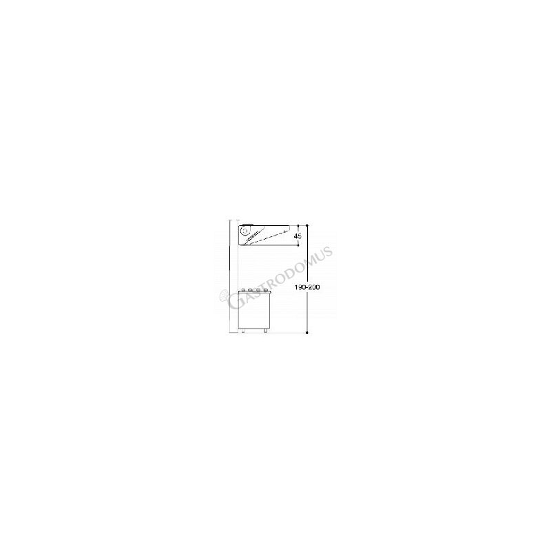 Wandhaube mit Motor, B 2800 mm x T 700 mm x H 450 mm