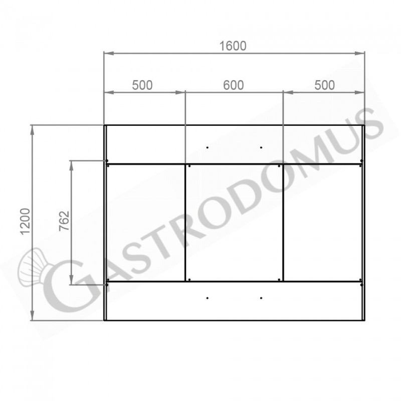 Deckenhaube ohne Motor, B 1600 x T 1200 mm x H 450 mm