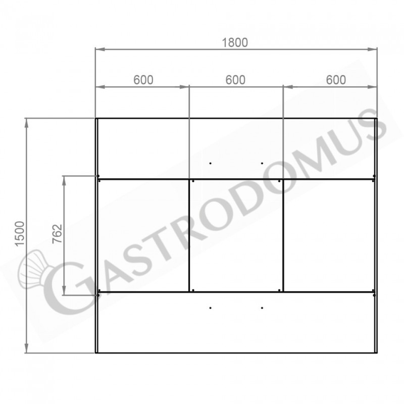 Zentrale Kubica-Haube ohne Motor B1800xT1500xH450mm
