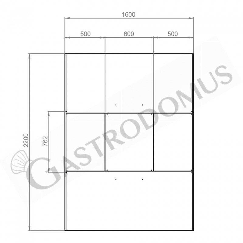 Deckenhaube ohne Motor, B 1600 mm x T 2200 mm x H 450 mm