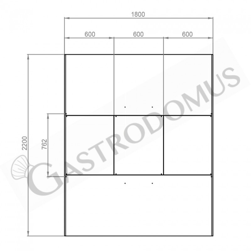 Deckenhaube ohne Motor, B 1800 mm x T 2200 mm x H 450 mm