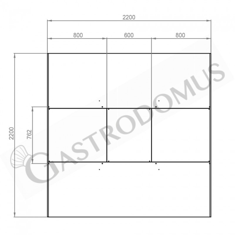 Deckenhaube ohne Motor, B 2200 mm x T 2200 mm x H 450 mm