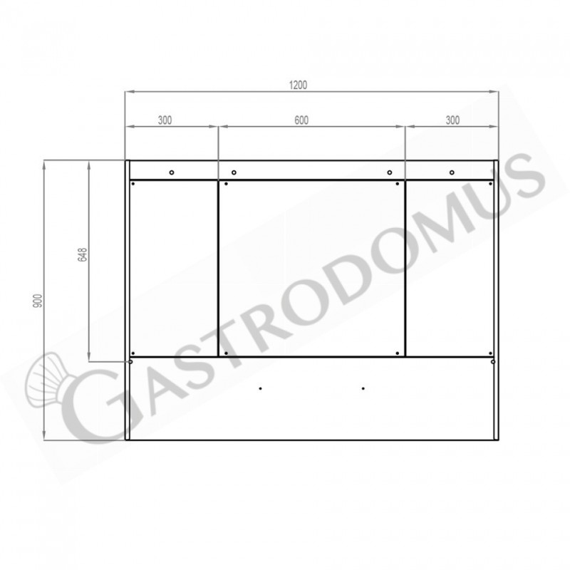 Wandhaube ohne Motor, B 1200 mm x T 900 mm x H 450 mm
