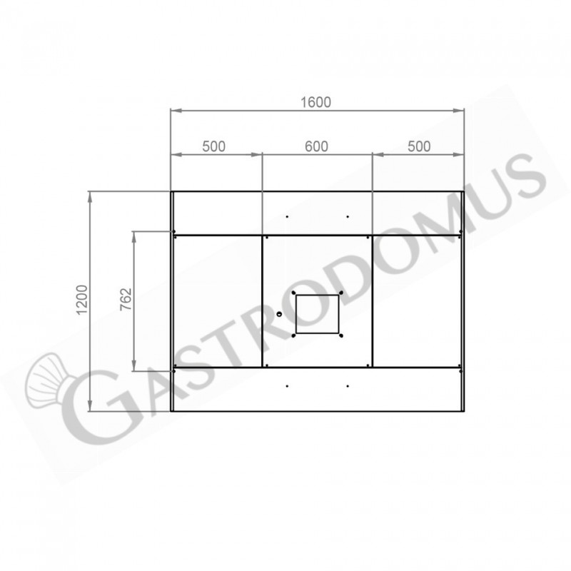 Deckenhaube mit Motor, B 1600 mm x T 1200 mm x H 450 mm