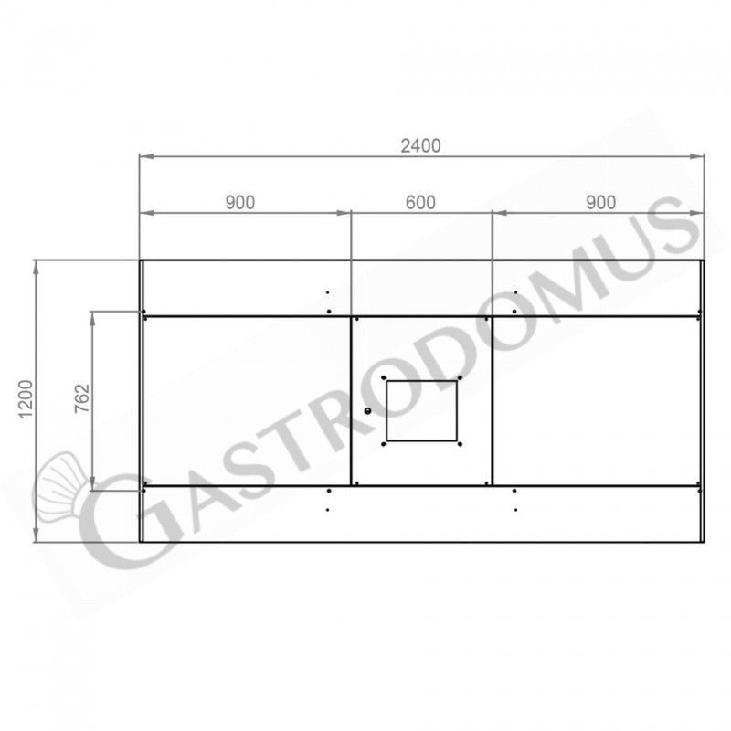 Deckenhaube mit Motor, B 2400 mm x T 1200 mm x H 450 mm