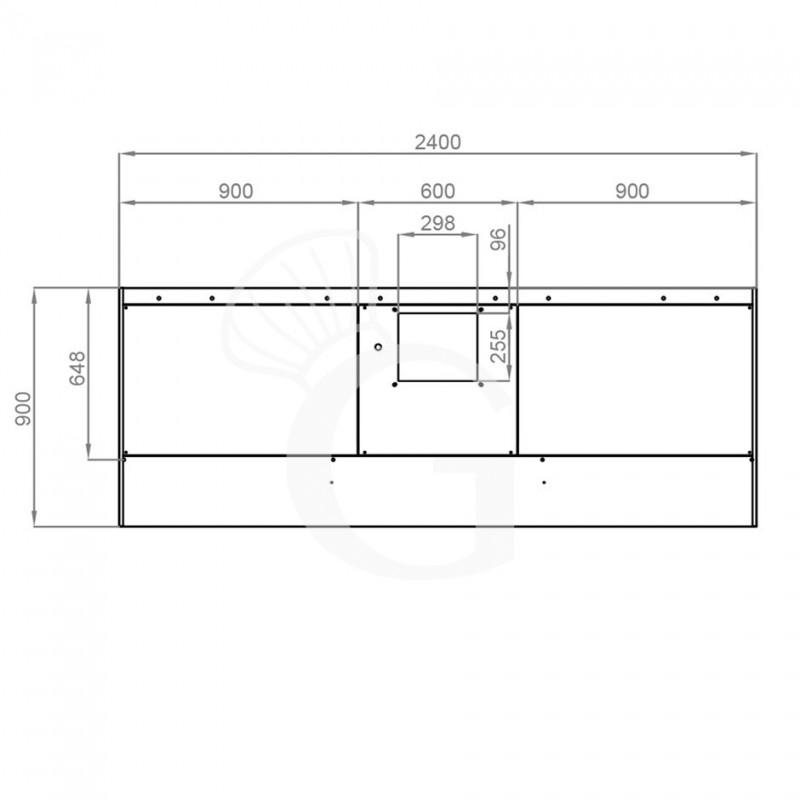 Snack Wandhaube mit Motor full optional B2400xT900xH450mm