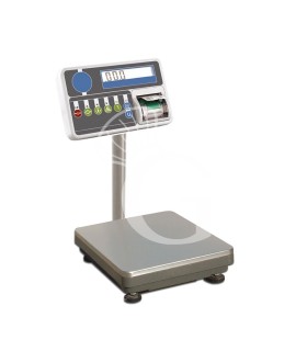 Geeichte Plattformwaage, einzellig, mit Hochanzeige und Drucker, B 400 x T 400 x H 600 mm