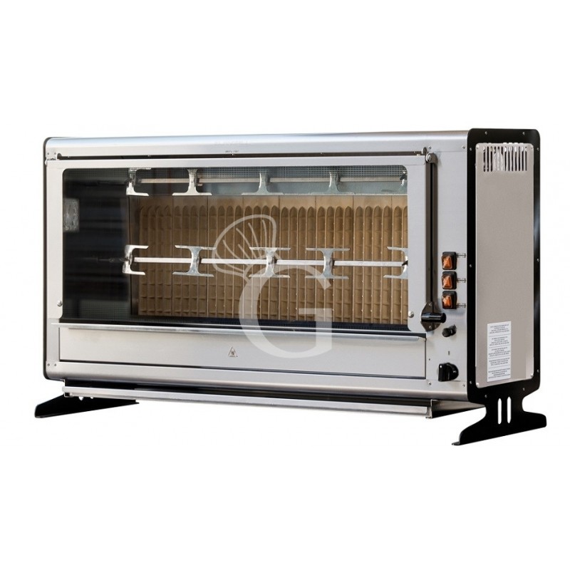 Gas Hähnchengrill, B 1121 mm x T 371 mm x H 650 mm, für 18 Hähnchen