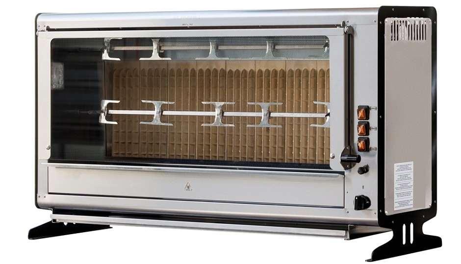 Gas Hähnchengrill, B 1121 mm x T 371 mm x H 650 mm, für 18 Hähnchen