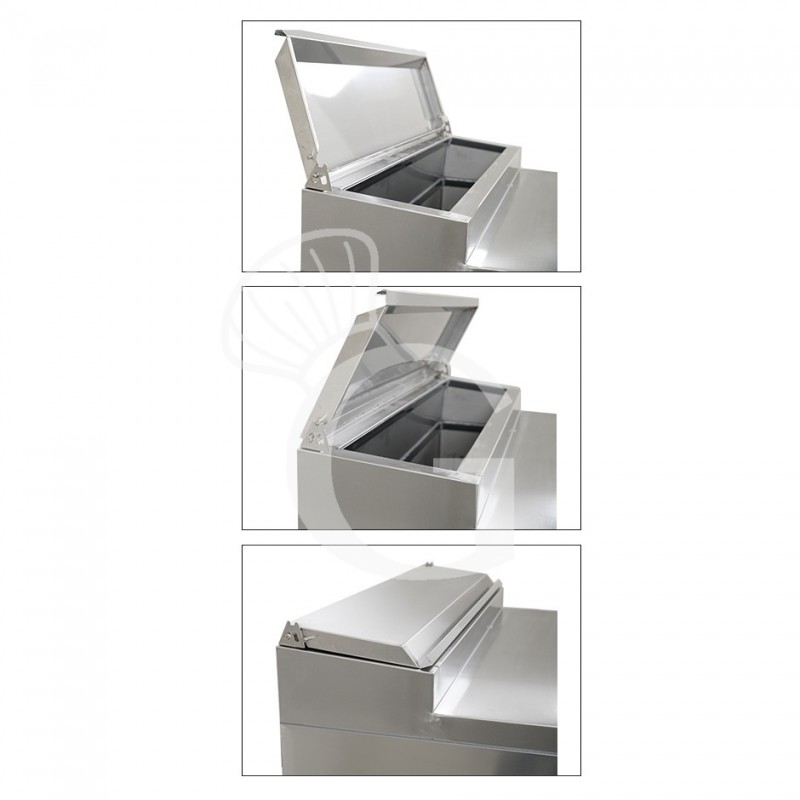 Pizzakühltisch / Saladette, 2 Türen, Temperatur +2°C/+8°C, Arbeitsplatte aus Edelstahl