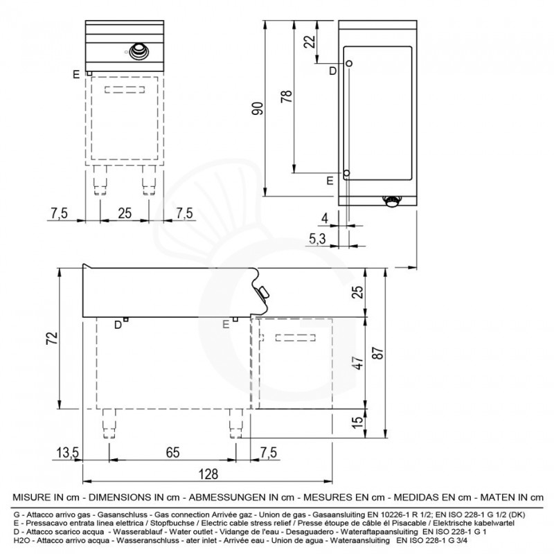 Elektro Bain-Marie (400 x 900 x 870 mm), offener Unterbau, für GN-Behälter (H 150 mm)