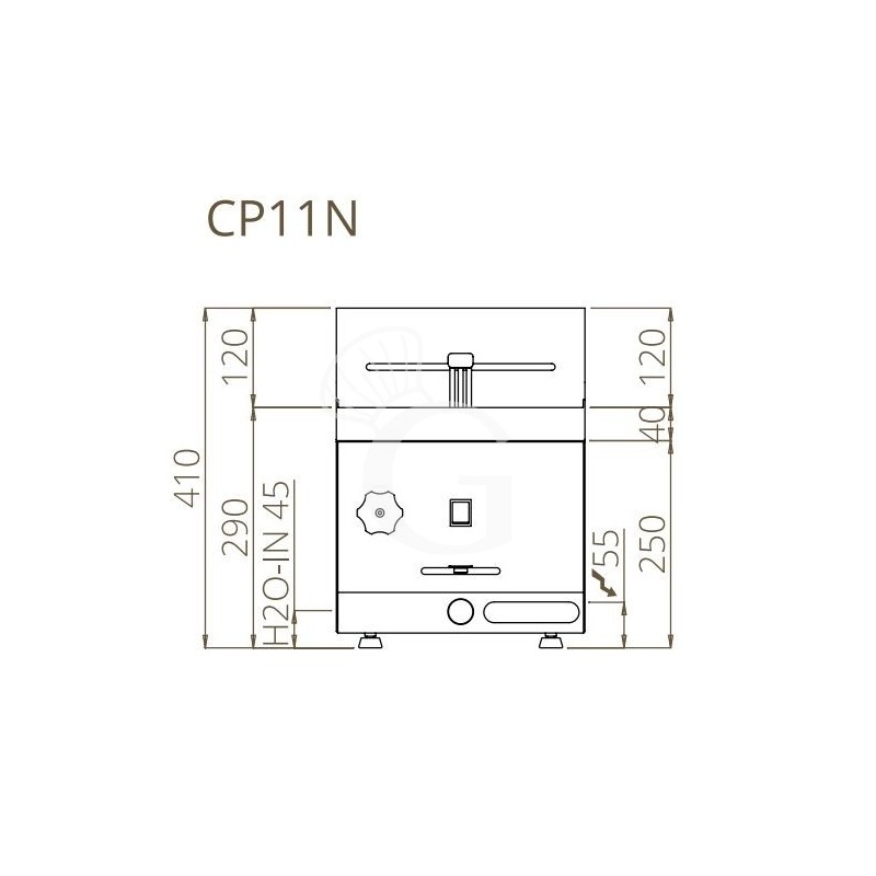 Elektro-Nudelkocher, Tischgerät, 1 Becken (11 Liter), B 330 mm x T 600 mm x H 410 mm, 3500 Watt