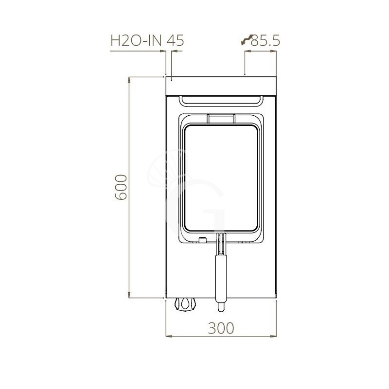 Elektro-Nudelkocher, Tischgerät, 1 Becken (11 Liter), B 330 mm x T 600 mm x H 410 mm, 3500 Watt