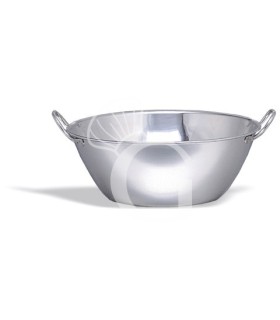 Edelstahlschüssel (25 Liter), flacher Boden, Ø 500 mm, H 190 mm