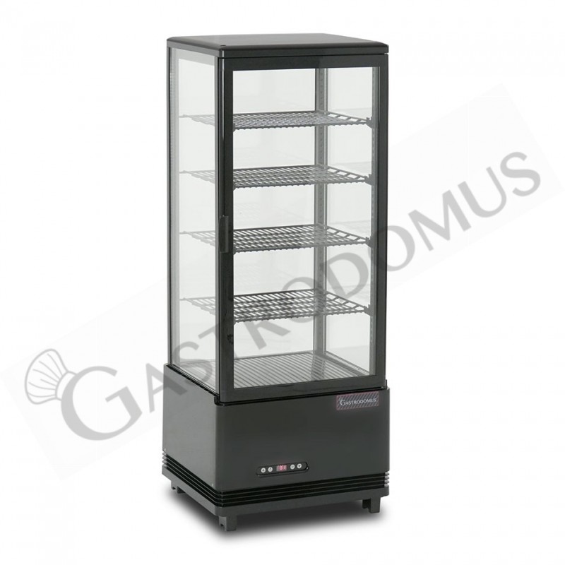 Schwarzes belüftetes Kühlregal für Getränke 98 LT +0°C/+12°C Energie Klasse C.