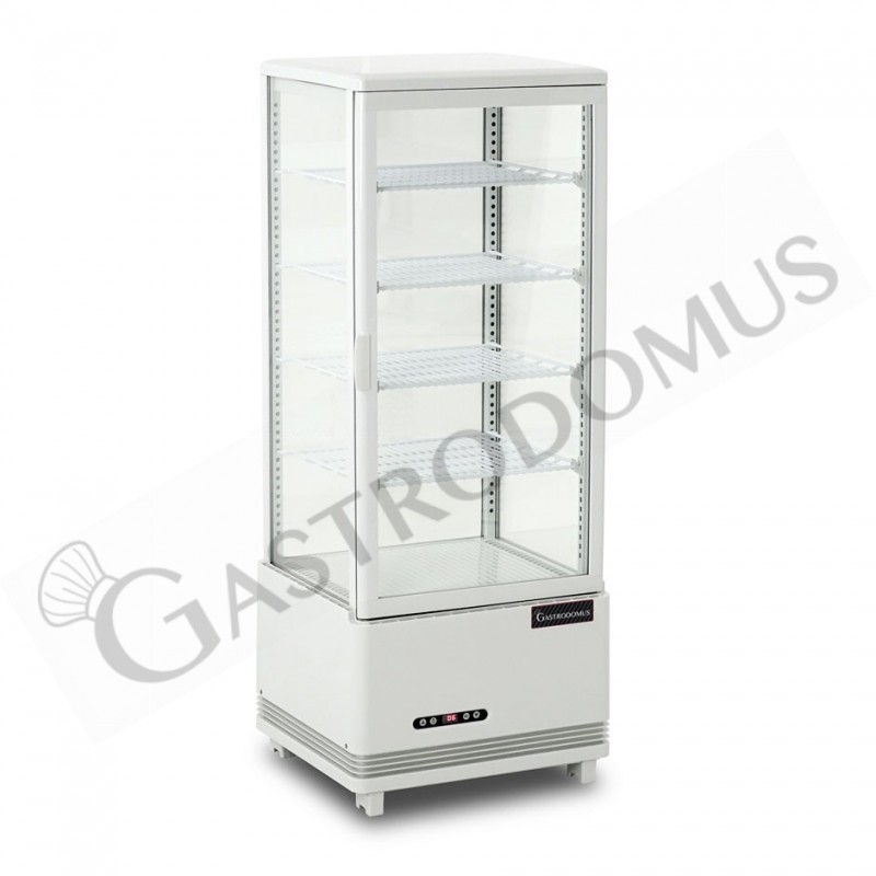 Weiße Getränke-Kühlvitrine (98 L), Umluftkühlung, Temperatur 0°C/+12°C, Display, Energieklasse C