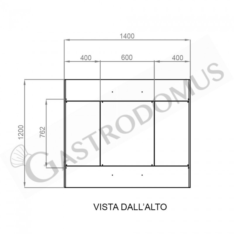 Deckenhaube, B 1400 mm x T 1200 mm x H 450 mm