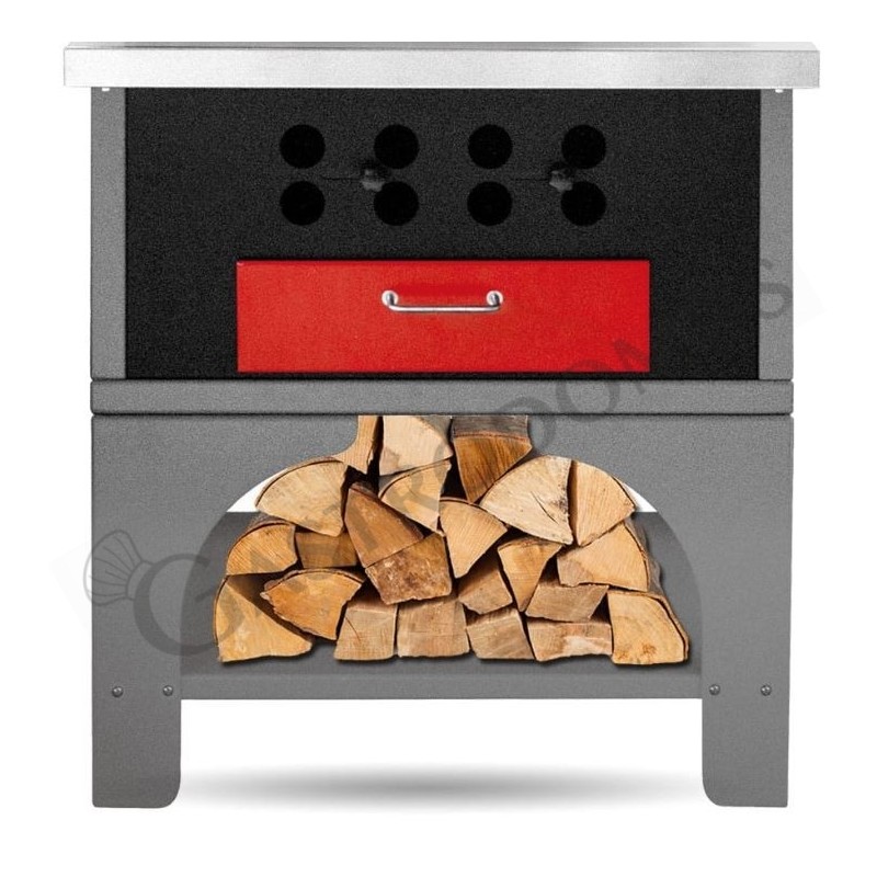 Modularer Holzkohlengrill, B 790 mm x T 670+300 mm x H 2400 mm