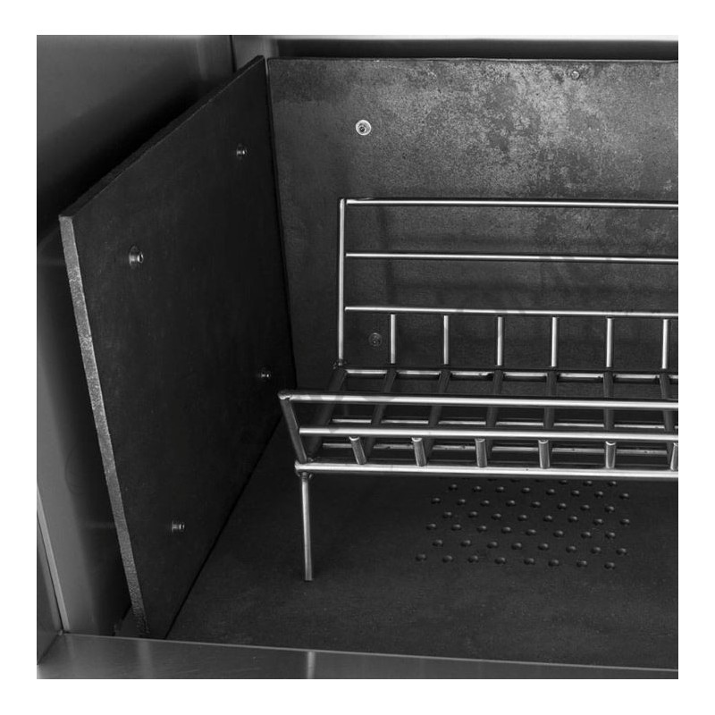 Modularer Holzkohlengrill, B 790 mm x T 670+300 mm x H 2400 mm