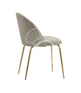 Sessel "CARMEN", vermessingtes Metall, mit Samtbezug