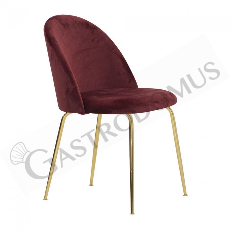 Sessel "CARMEN", vermessingtes Metall, mit Samtbezug