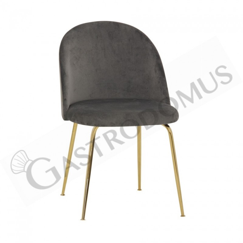 Sessel "CARMEN", vermessingtes Metall, mit Samtbezug