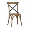 Sessel "LESOTHO", Vintage-Stil, Holz und Metall, Sitzfläche aus Rattan