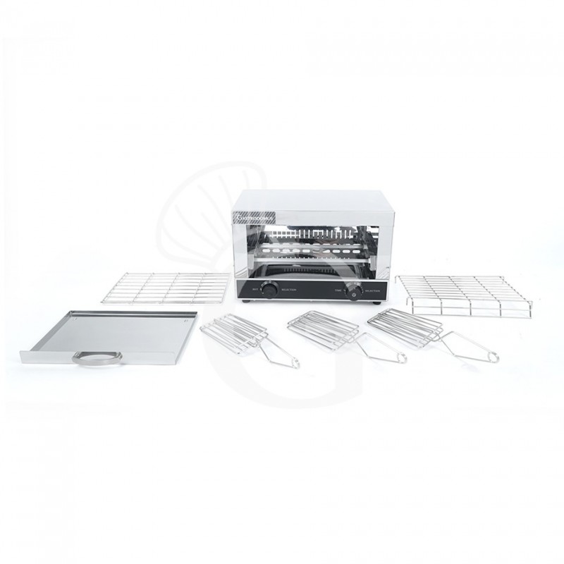 Professioneller Einphasen-Toaster, L 400 mm x P 300 mm x H 290 mm, 1700 W Leistung mit 3 Zangen und Zeitschaltuhr