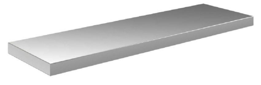 Glatte Ablage für Edelstahlregal, B 1100 mm x T 400 mm x H 40 mm