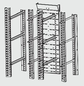 Bausatz für 1400 LT-Kühlmöbel zur Aufnahme von 10 Tabletts 600 x 400 mm mit Kanalisierung